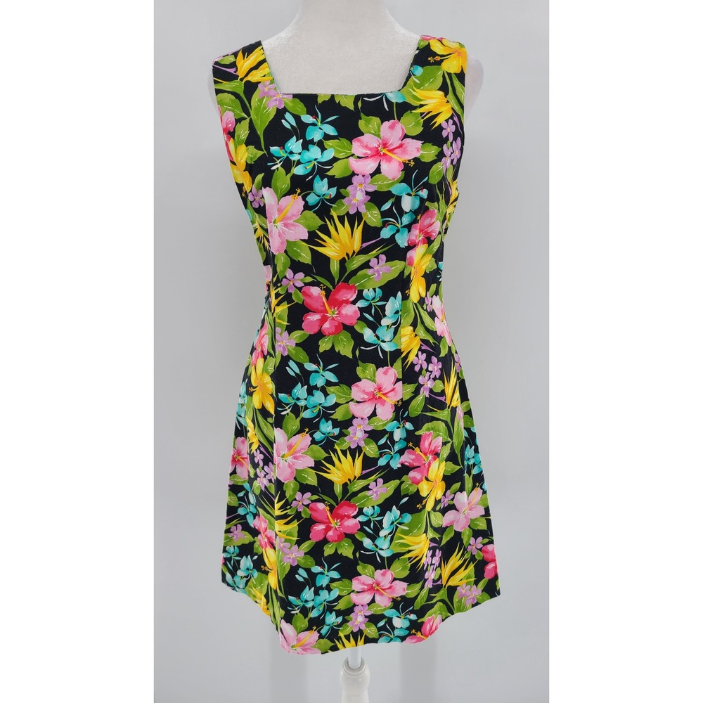 Shannon Marie Hawaii Tropical Womens Mini Dress Size S M Floral‎ Square Neck